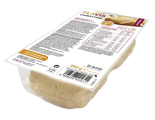 FLAVIS CIABATTINE PANINI BIANCHI APROTEICI 4 PEZZI DA 65 G - Farmacia Dott. Pasquale Russo