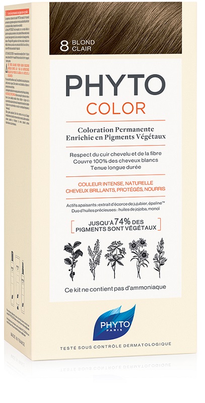 PHYTOCOLOR 8 BIONDO CHIARO 1 LATTE + 1 CREMA + 1 MASCHERA + 1 PAIO DI GUANTI - Farmacia Dott. Pasquale Russo