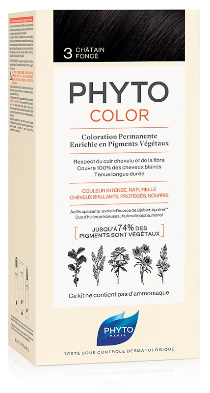 PHYTOCOLOR 3 CASTANO SCURO 1 LATTE + 1 CREMA + 1 MASCHERA + 1 PAIO DI GUANTI - Farmacia Dott. Pasquale Russo