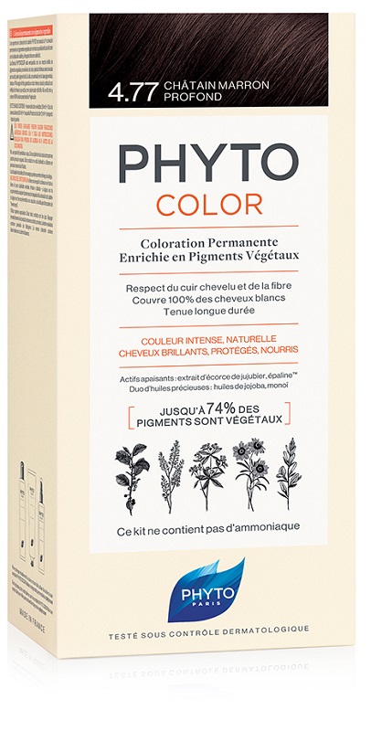 PHYTOCOLOR 4,77 CASTANO MARRONE INTENSO LATTE + CREMA + MASCHERA + 1 PAIO DI GUANTI - Farmacia Dott. Pasquale Russo