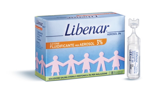 SOLUZIONE SALINA IPERTONICA 3% LIBENAR PER INALAZIONE CON AEROSOL 18 FLACONCINI MONOUSO X 4ML - Farmacia Dott. Pasquale Russo