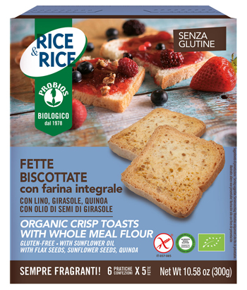 RICE&RICE FETTE BISCOTTATE CON FARINA INTEGRALE 300 G - Farmacia Dott. Pasquale Russo