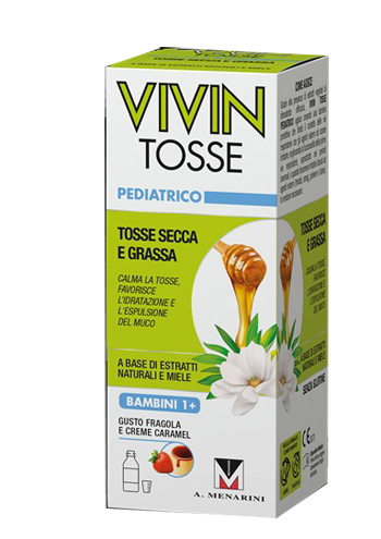 VIVIN TOSSE PEDIATRICO SCIROPPO PER TOSSE SECCA E GRASSA GUSTO FRAGOLA E CREME CARAMEL 150 ML - Farmacia Dott. Pasquale Russo