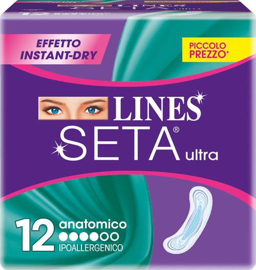 LINES SETA ULTRA ASSORBENTI ANATOMICI 12 PEZZI - Farmacia Dott. Pasquale Russo