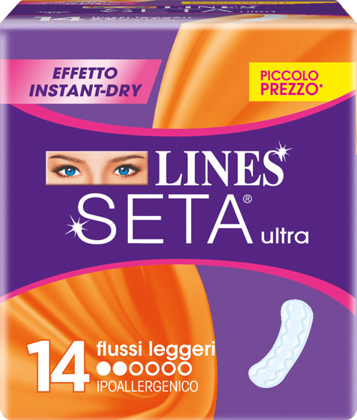 LINES SETA ULTRA ASSORBENTI PER FLUSSI LEGGERI 14 PEZZI - Farmacia Dott. Pasquale Russo