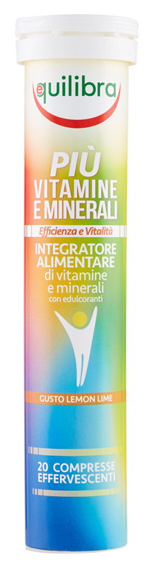 PIU' VITAMINE E MINERALI GUSTO LEMON LIME 20 COMPRESSE EFFERFESCENTI - Farmacia Dott. Pasquale Russo