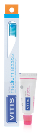 VITIS SPAZZOLINO MEDIUM ACCESS + VITIS DENTRIFRICIO GINGIVAL 15 ML - Farmacia Dott. Pasquale Russo