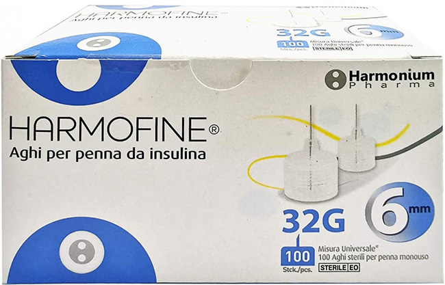 AGO HARMOFINE PENNA DA INSULINA GAUGE 32 6MM 100 PEZZI - Farmacia Dott. Pasquale Russo