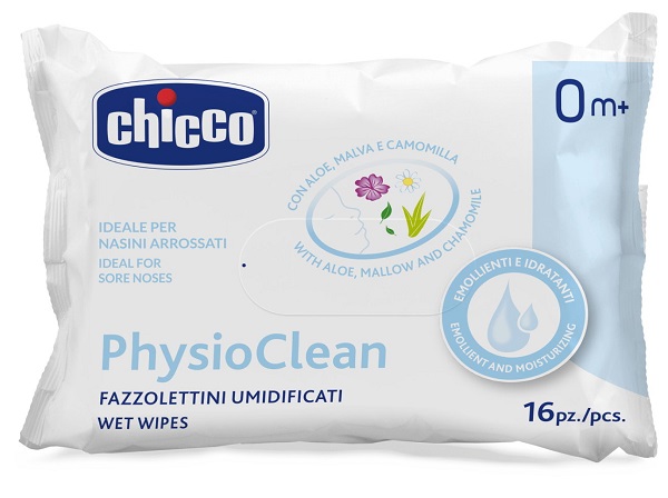 CHICCO FAZZOLETTINI UMIDIFICATI PHYSIOCLEAN 16 PEZZI - Farmacia Dott. Pasquale Russo