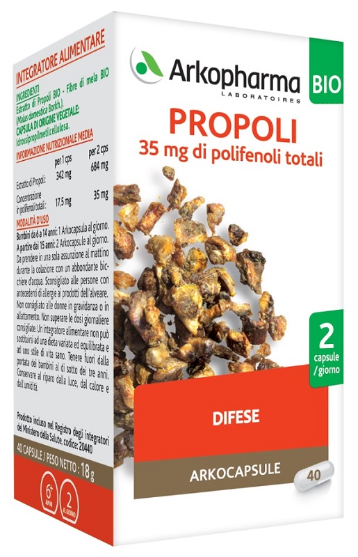 ARKOPHARMA PROPOLI BIO 40 CAPSULE - Farmacia Dott. Pasquale Russo