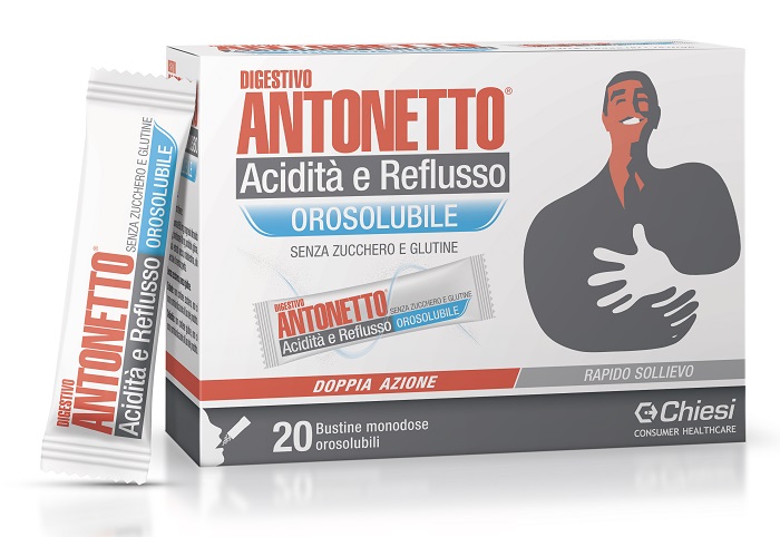 DIGESTIVO ANTONETTO ACIDITA' E REFLUSSO OROSOLUBILE 20 BUSTINE - Farmacia Dott. Pasquale Russo