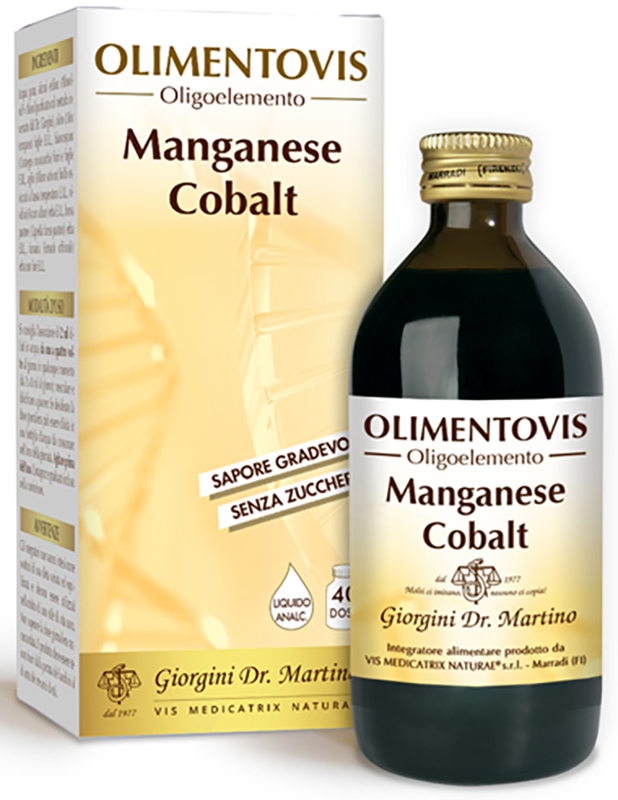 OLIMENTOVIS OLIGOELEMENTO MANGANESE COBALT LIQUIDO ANALCOLICO SENZA ZUCCHERI 200 ML 40 DOSI - Farmacia Dott. Pasquale Russo
