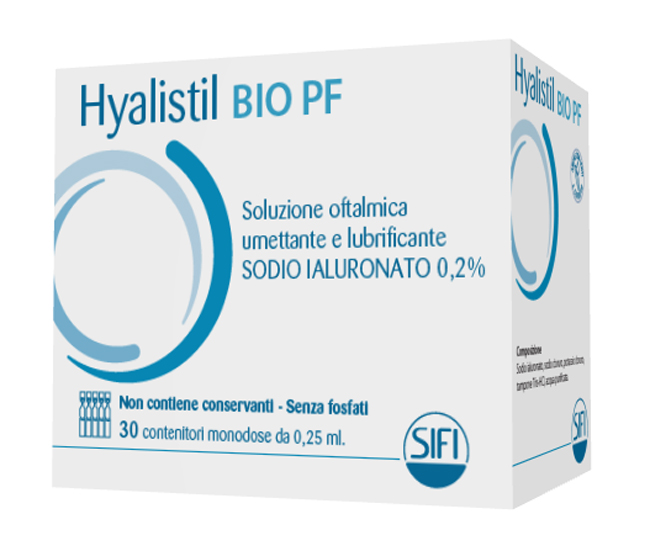HYALISTIL BIO PF SOLUZIONE OFTALMICA PHOSPHATE FREE MONODOSE A BASE DI ACIDO IALURONICO 0,2% 30 FLACONCINI 0,25 ML - Farmacia Dott. Pasquale Russo