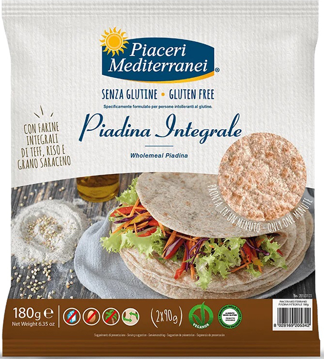 PIACERI MEDIT PIADINA INTEGRALE 180 G - Farmacia Dott. Pasquale Russo