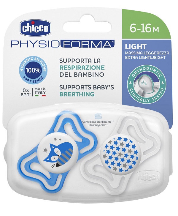 CHICCO SUCCHIETTO LIGHT BOY SILICONE 6-16 MESI 2 PEZZI - Farmacia Dott. Pasquale Russo