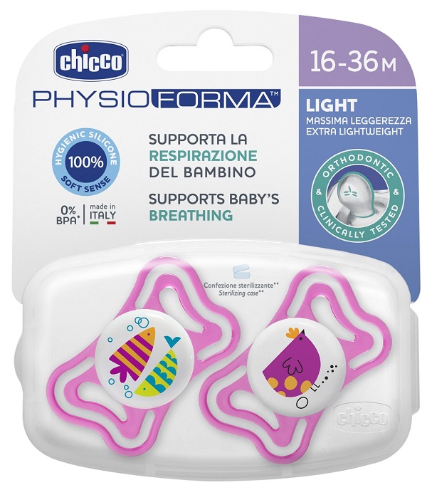 CHICCO SUCCHIETTO LIGHT GIRL SILICONE 16-36 MESI 2 PEZZI - Farmacia Dott. Pasquale Russo