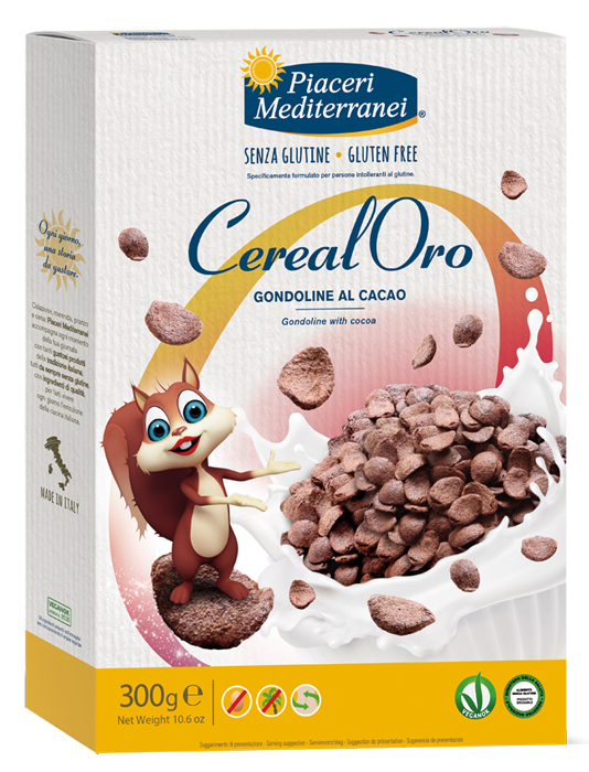PIACERI MEDITERRANEI CEREALORO GONDOLINE CACAO 300 G - Farmacia Dott. Pasquale Russo