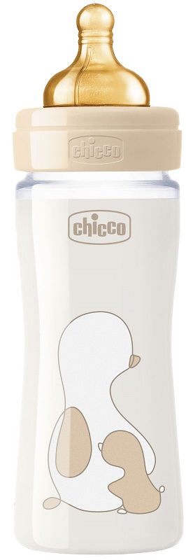 CHICCO BIBERON ORIGINAL 240ML VETRO 1 FORO 1 FORO UNISEX CON TETTARELLA IN CAUCCIU' - Farmacia Dott. Pasquale Russo