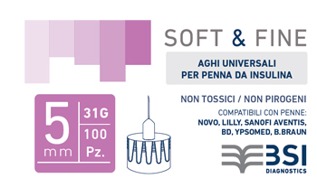 AGO PER PENNA DA INSULINA SOFT&FINE 31 GAUGE 5 MM 100 PEZZI - Farmacia Dott. Pasquale Russo