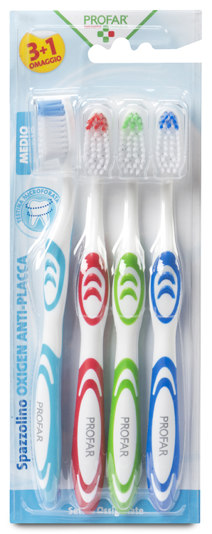 PROFAR SPAZZOLINO ANTIPLACCA OXIGEN 4 PEZZI - Farmacia Dott. Pasquale Russo