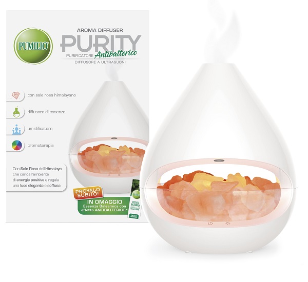PUMILIO AROMA DIFFUSER PURITY A ULTRASUONI CON ESSENZA BALSAMICA CON EFFETTO ANTIBATTERICO - Farmacia Dott. Pasquale Russo