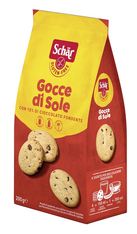 SCHAR GOCCE DI SOLE BISCOTTI DI PASTAFROLLA CON GOCCE DI CIOCCOLATO FONDENTE SENZA LATTOSIO 200 G - Farmacia Dott. Pasquale Russo