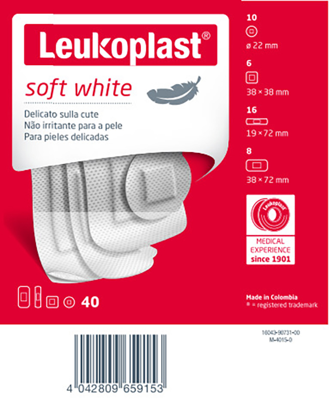 LEUKOPLAST SOFT WHITE 40 PEZZI ASSORTITI - Farmacia Dott. Pasquale Russo