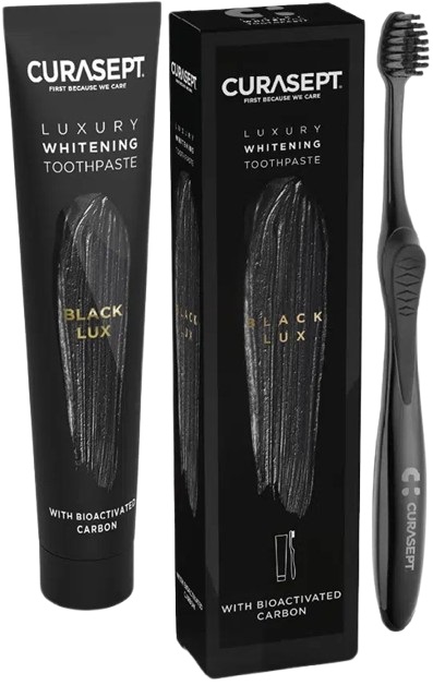 CURASEPT BLACK LUXURY WHITENING DENTIFRICIO 75 ML + SPAZZOLINO - Farmacia Dott. Pasquale Russo