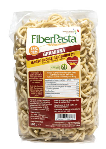 FIBERPASTA GRAMIGNA BASSO INDICE GLICEMICO 500 G - Farmacia Dott. Pasquale Russo