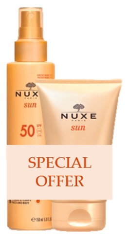 NUXE SUN DUO SPRAY SOLARE ALTA PROTEZIONE SPF50 + LATTE DOPOSOLE 150 ML + 100 ML - Farmacia Dott. Pasquale Russo