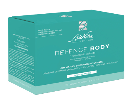 DEFENCE BODY TRATTAMENTO CELLULITE CREMA GEL DRENANTE RIDUCENTE 30 BUSTINE DA 10 ML - Farmacia Dott. Pasquale Russo