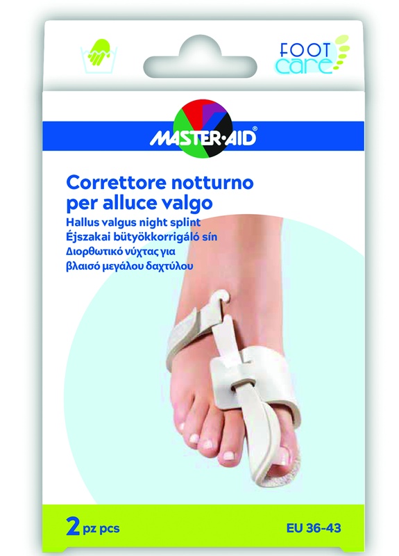 CORRETTORE NOTTE ALLUCE VALGO MASTER-AID FOOTCARE 36-43 2 PEZZI D10 - Farmacia Dott. Pasquale Russo
