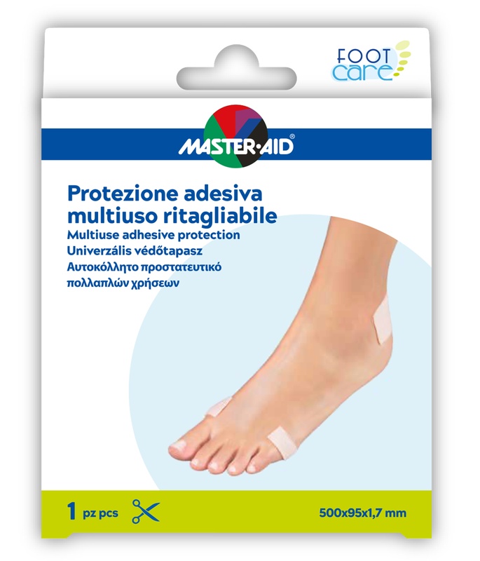 PROTEZIONE ADESIVA MULTIUSO MASTER-AID FOOTCARE RITAGLIABILE 50X9,5 CM A6 - Farmacia Dott. Pasquale Russo