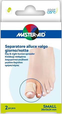 DIVARICATORE ALLUCE GIORNO/NOTTE MASTER-AID FOOTCARE SMALL 2 PEZZI D11 - Farmacia Dott. Pasquale Russo