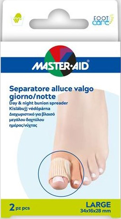 DIVARICATORE ALLUCE GIORNO/NOTTE MASTER-AID FOOTCARE LARGE 2 PEZZI D12 - Farmacia Dott. Pasquale Russo