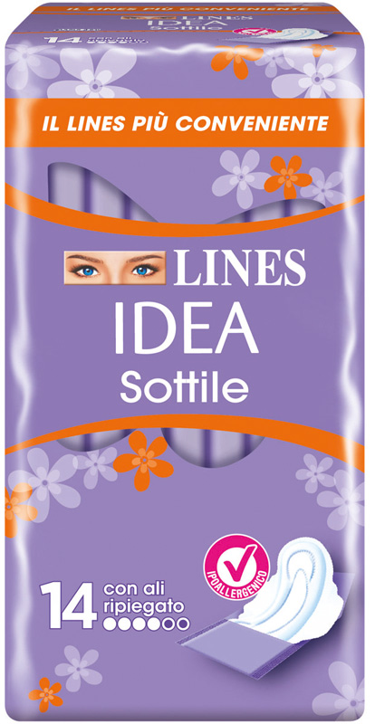 LINES IDEA ASSORBENTE SOTTILE RIPIEGATO CON ALI 14 PEZZI - Farmacia Dott. Pasquale Russo