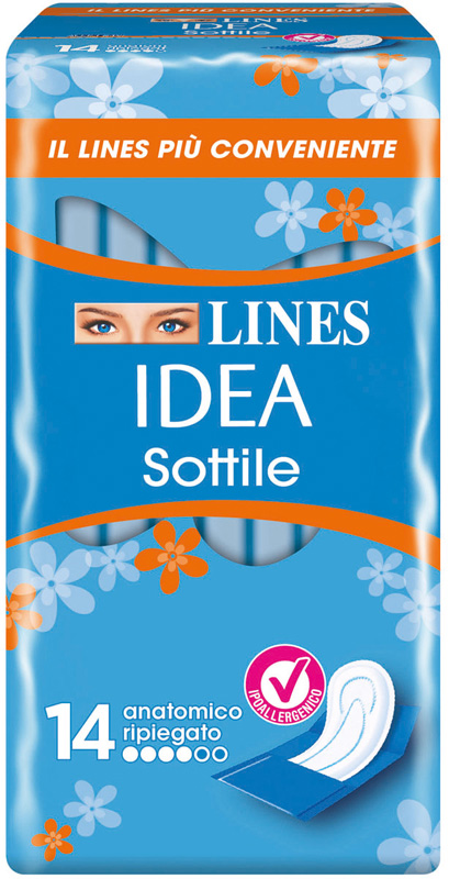 LINES IDEA ASSORBENTE SOTTILE RIPIEGATO ANATOMICO 14 PEZZI - Farmacia Dott. Pasquale Russo