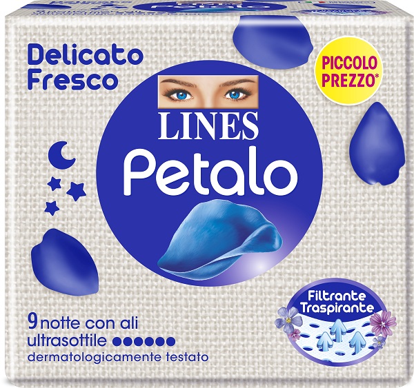 LINES PETALO BLU ASSORBENTE NOTTE 9 PEZZI - Farmacia Dott. Pasquale Russo