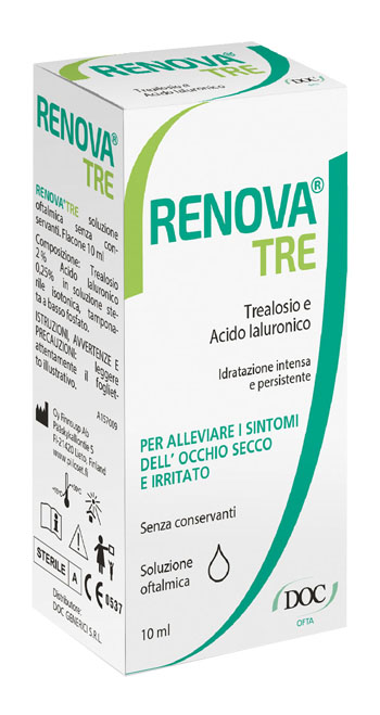 RENOVA TRE COLLIRIO A BASE DI TREALOSIO E ACIDO IALURONICO 10 ML SENZA CONSERVANTI - Farmacia Dott. Pasquale Russo