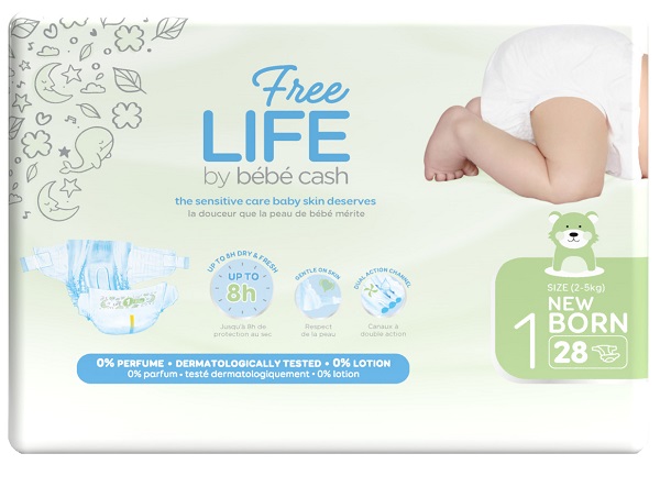 FREELIFE BY BEBECASH PANNOLINI NEW BORN TAGLIA 1 2-4 KG GIROVITA 30-41 CM 28 PEZZI - Farmacia Dott. Pasquale Russo