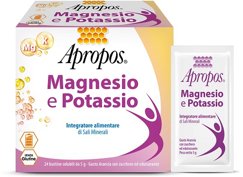 APROPOS MAGNESIO POTASSIO 24 BUSTINE DA 5 G GUSTO ARANCIA - Farmacia Dott. Pasquale Russo