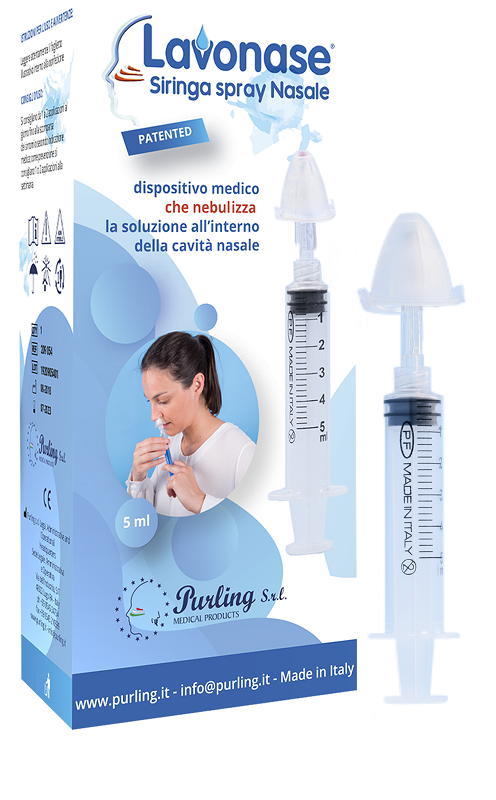 LAVONASE SIRINGA SPRAY NASALE NON STERILE 5 ML LUER-LOCK CON CAPPUCCIO + UGELLO NASALE CON RACCORDO LUER-LOCK + PERFORATORE CON VALVOLA NON RITORNO CON TAPPO - Farmacia Dott. Pasquale Russo