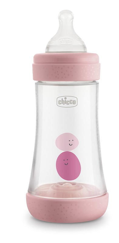 CHICCO BIBERON PERFECT 5 GIRL 240 ML IN SILICONE 2 FORI - Farmacia Dott. Pasquale Russo