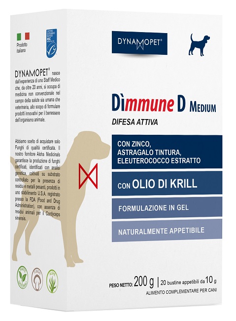 DIMMUNE D MEDIUM CANI 20 BUSTINE APPETIBILI DA 10 G - Farmacia Dott. Pasquale Russo