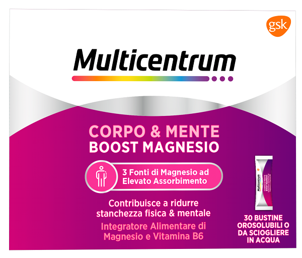 MULTICENTRUM BOOST MAGNESIO 30 BUSTINE - Farmacia Dott. Pasquale Russo
