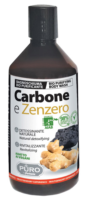 PURO BIO BAGNOSCHIUMA CARBONE E ZENZERO 500 ML - Farmacia Dott. Pasquale Russo