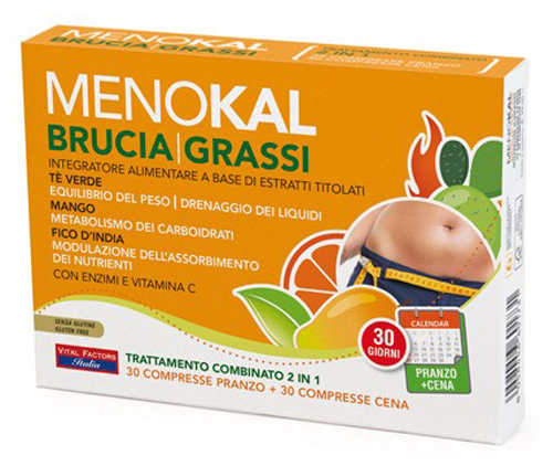 MENOKAL BRUCIAGRASSI 30 COMPRESSE PRANZO + 30 COMPRESSE CENA - Farmacia Dott. Pasquale Russo