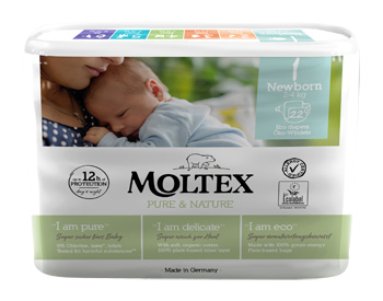 PANNOLINI MOLTEX PURE & NATURE NEW BORN 2-5 KG TAGLIA 1 22 PEZZI - Farmacia Dott. Pasquale Russo