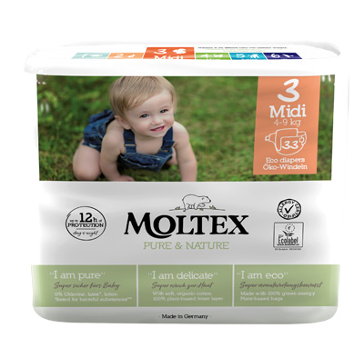 PANNOLINI MOLTEX PURE & NATURE MIDI 4-9 KG TAGLIA 3 33 PEZZI - Farmacia Dott. Pasquale Russo