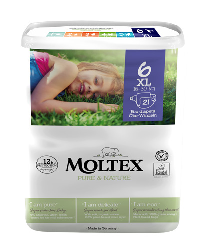 PANNOLINI MOLTEX PURE & NATURE EXTRA LARGE TG 13/18 KG 6 PEZZI - Farmacia Dott. Pasquale Russo